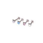 Mini CZ Cat Internally Threaded Titanium Studs