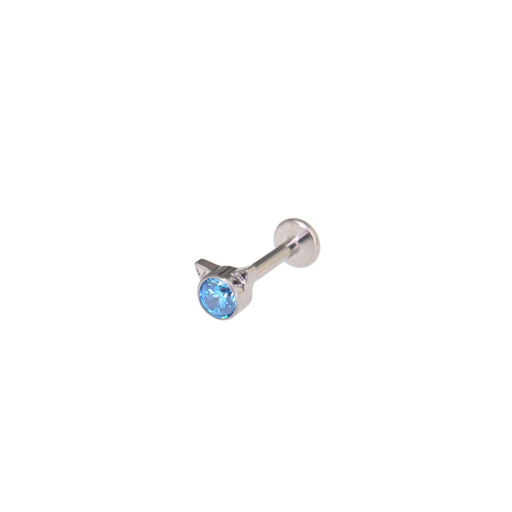 Mini CZ Cat Internally Threaded Titanium Studs