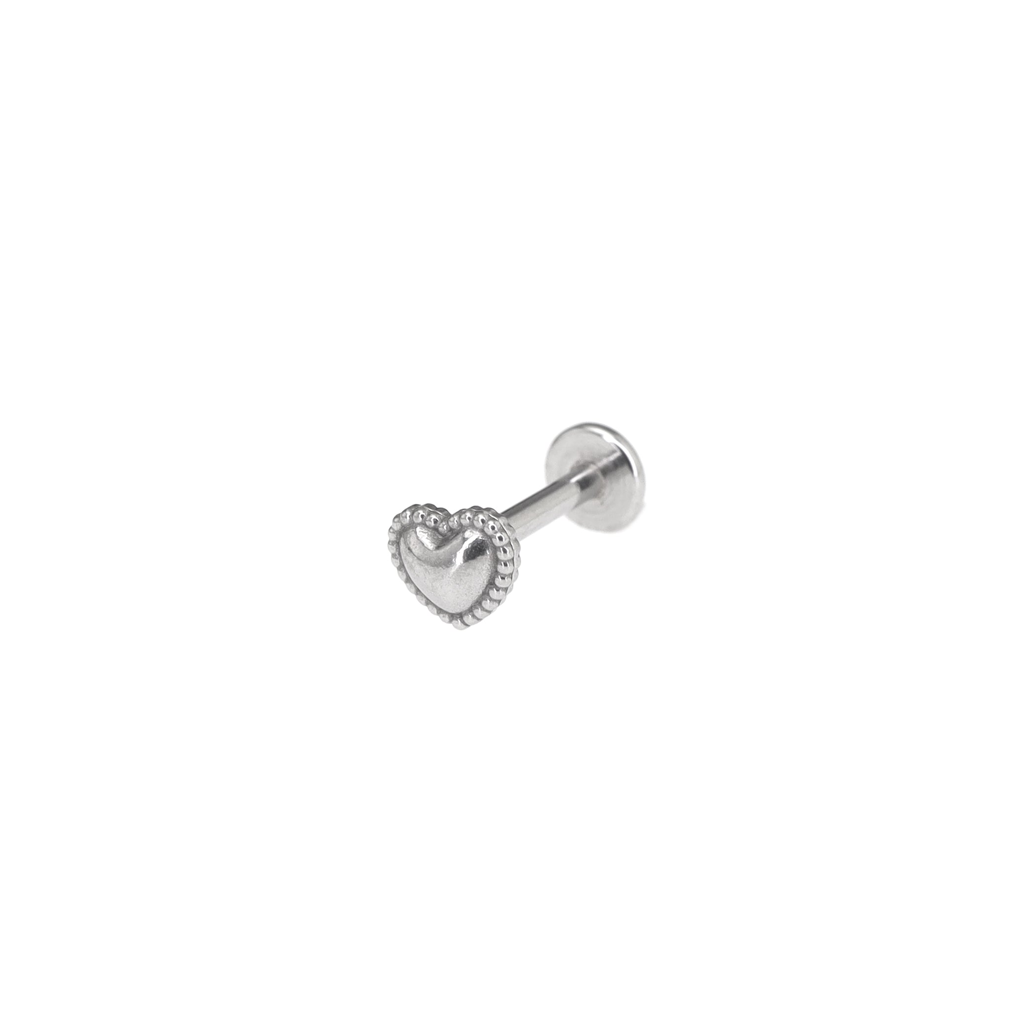Mini Heart Internally Threaded Stainless Steel Ear Studs