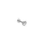 Mini Heart Internally Threaded Stainless Steel Ear Studs