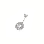 Sterling Silver Double Row Crystal Navel Ring
