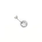 Sterling Silver Single Row Crystal Navel Ring