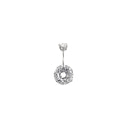 Sterling Silver Double Row Crystal Navel Ring