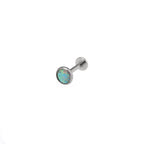 Opal Internal Thread Flat Back Stainless Steel Labret Stud