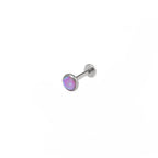 Opal Internal Thread Flat Back Stainless Steel Labret Stud