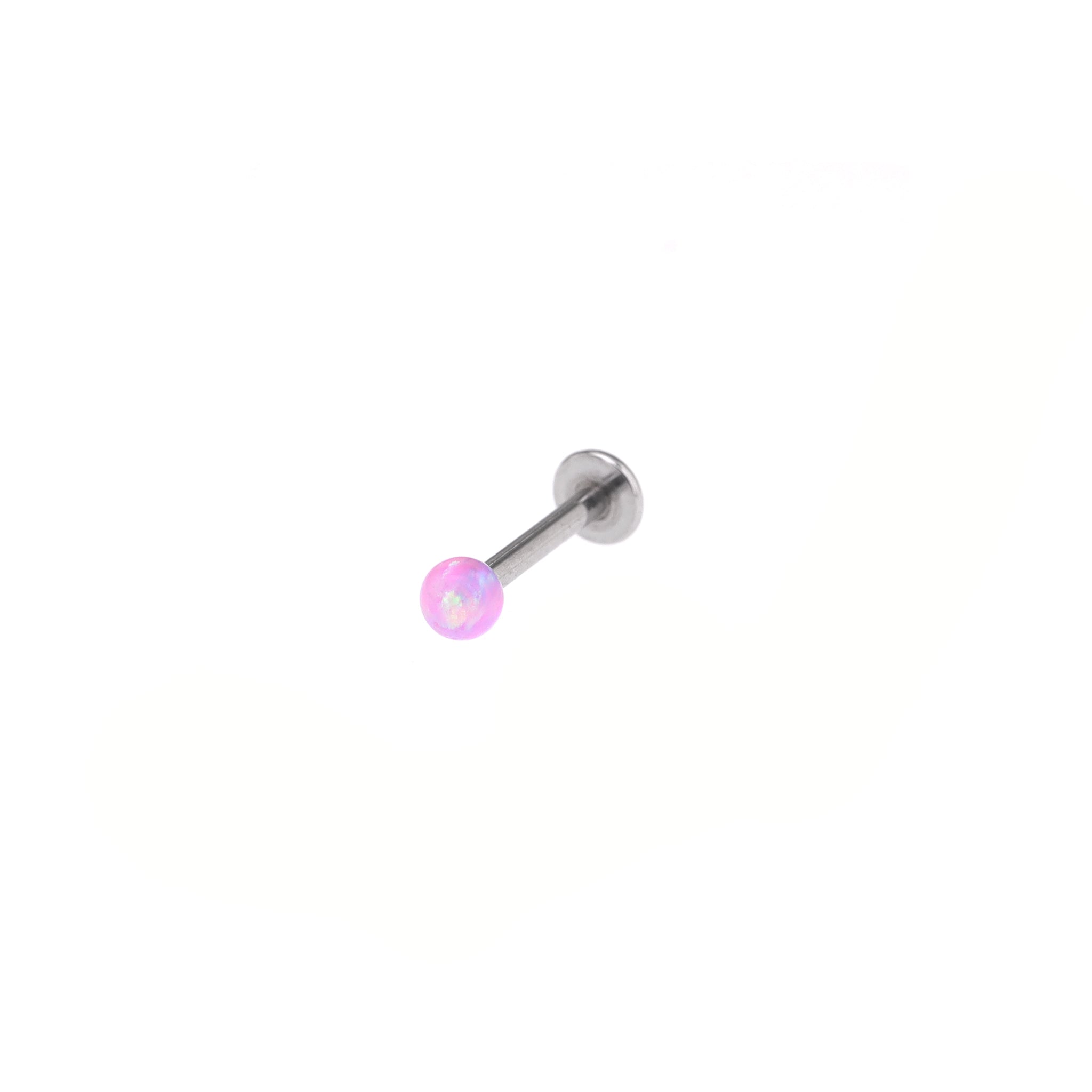 3mm Opal Internal Thread Stainless Steel Labret Stud