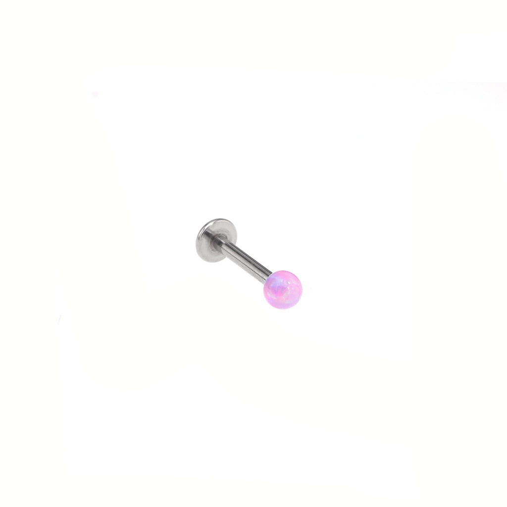 3mm Opal Internal Thread Stainless Steel Labret Stud