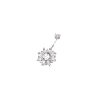 Sterling Silver Snowflake Navel Ring