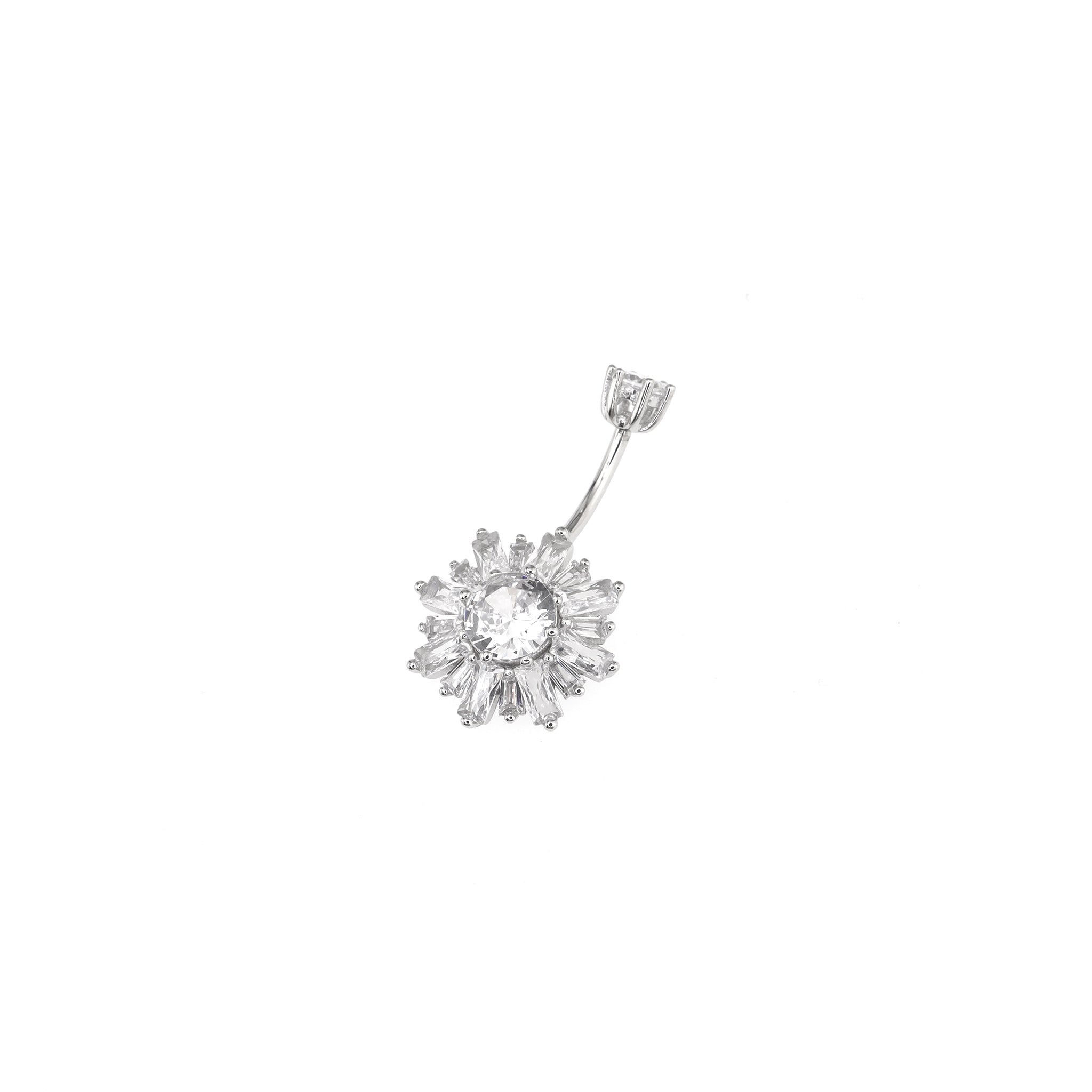 Sterling Silver Snowflake Navel Ring