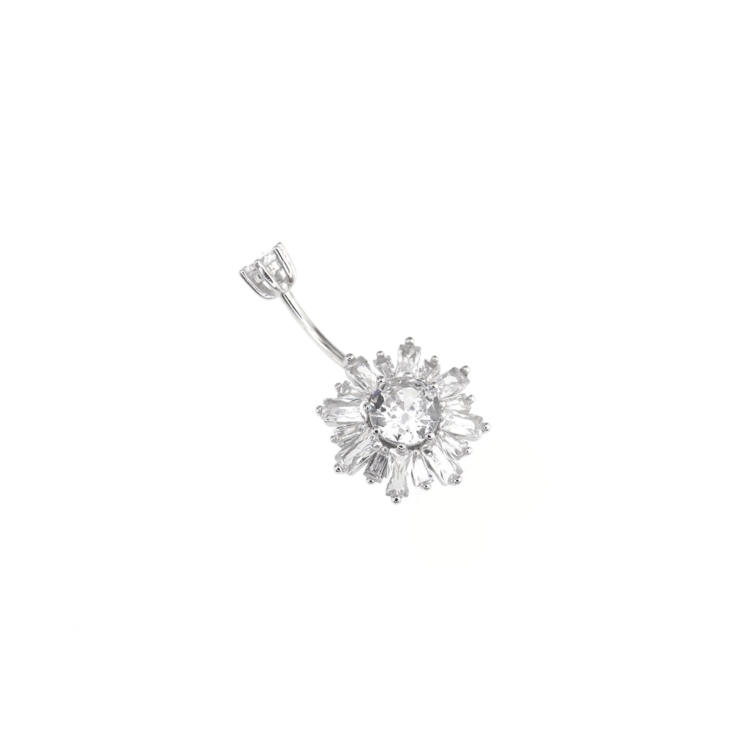 Sterling Silver Snowflake Navel Ring