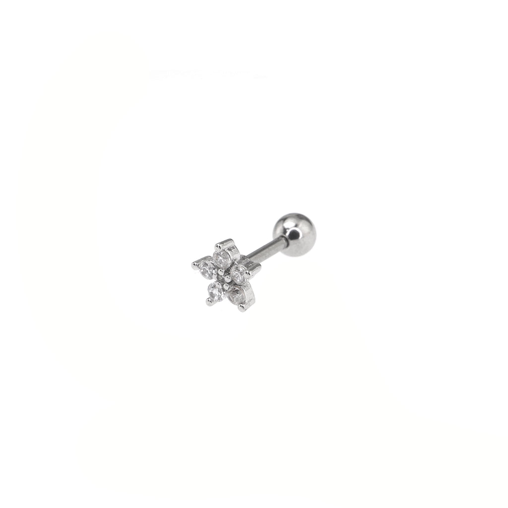 CZ Star External Thread Stainless Steel Ear Stud
