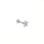 CZ Star External Thread Stainless Steel Ear Stud