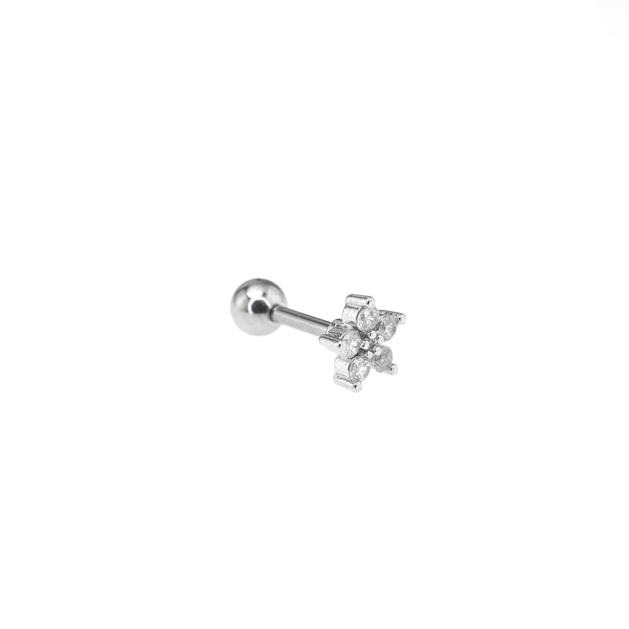 CZ Star External Thread Stainless Steel Ear Stud