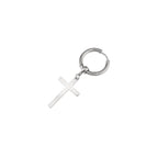 Minimalist Cross Pendant Stainless Steel Earrings