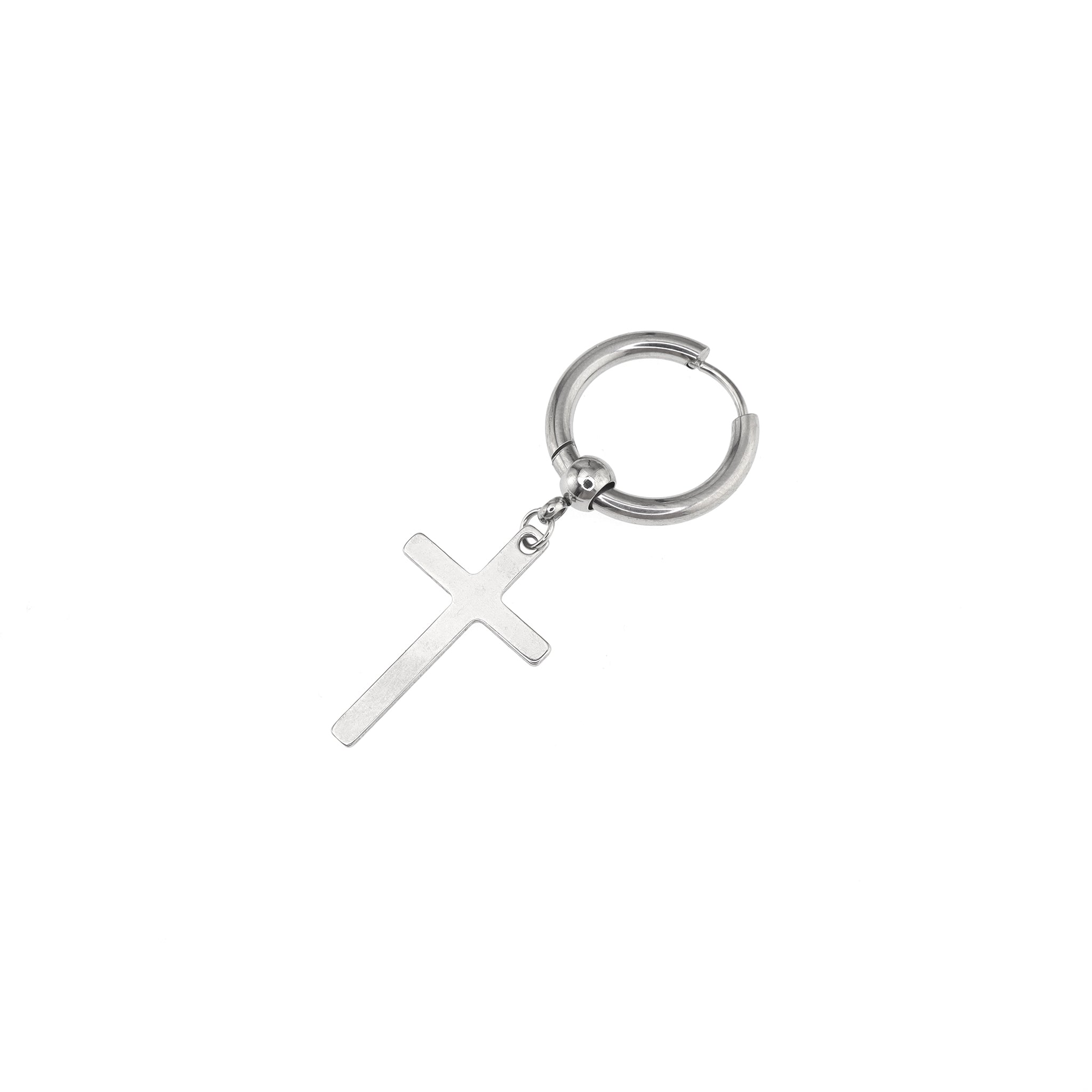 Minimalist Cross Pendant Stainless Steel Earrings