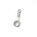 Four CZ S925 Sterling Silver Belly Ring