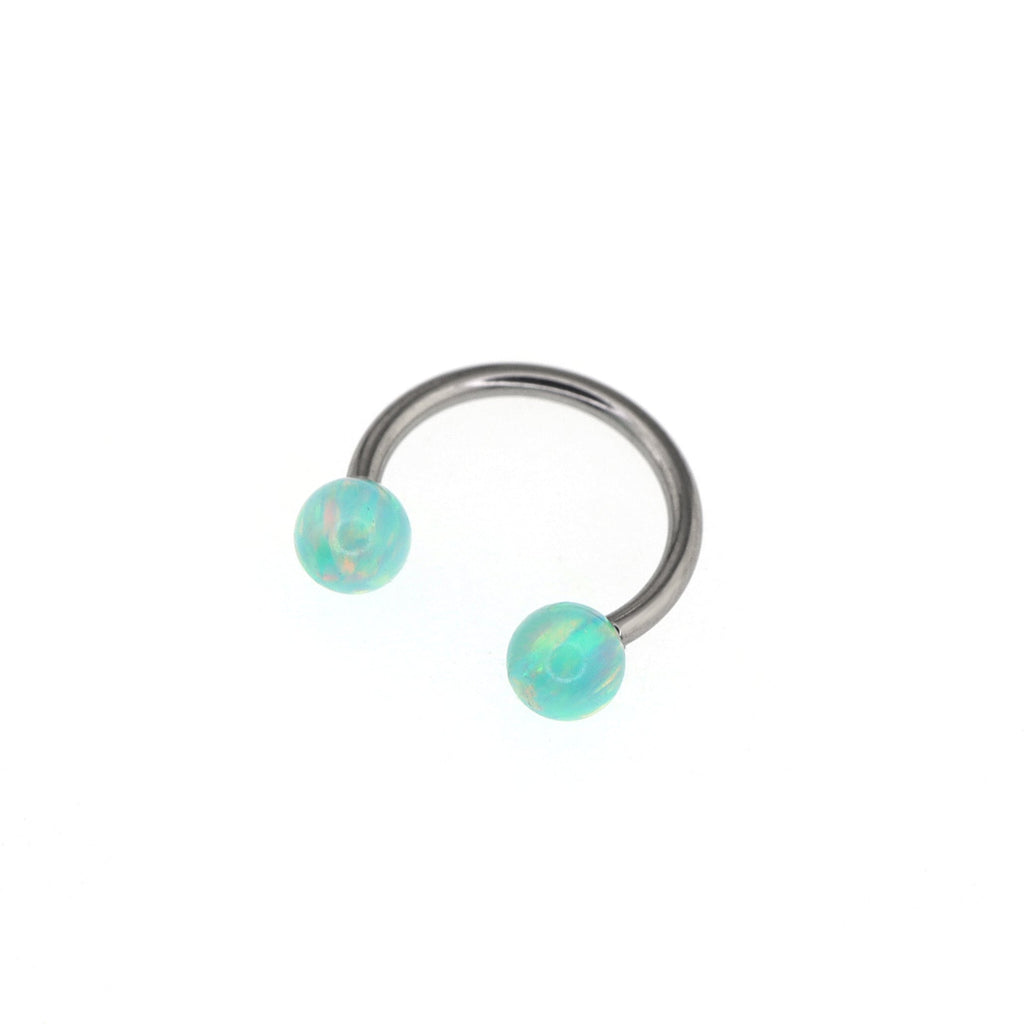 Opal Internally threaded Titanium  Horseshoe Ring