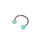 Opal Internally threaded Titanium  Horseshoe Ring