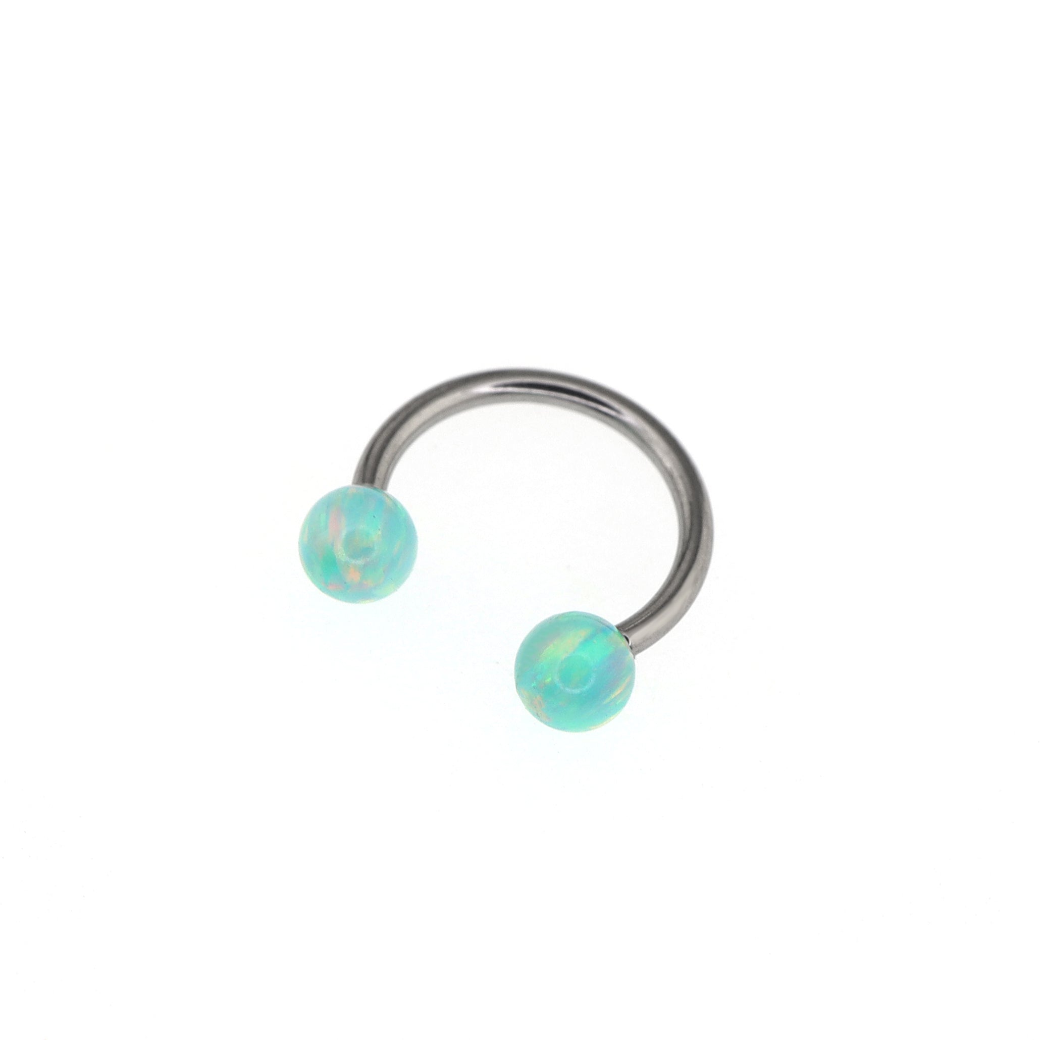 Opal Internally threaded Titanium  Horseshoe Ring