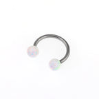 Opal Internally threaded Titanium  Horseshoe Ring