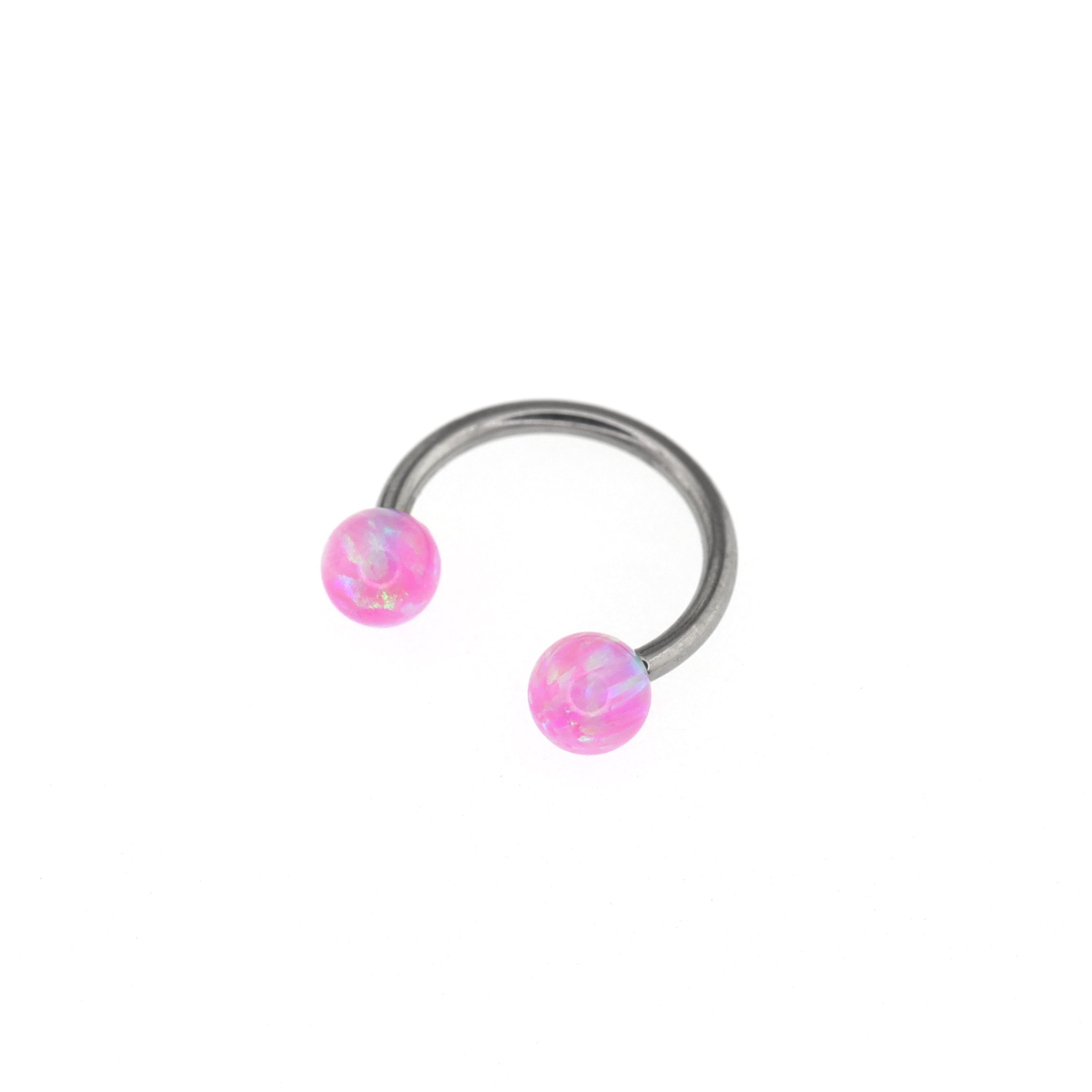 Opal Internally threaded Titanium  Horseshoe Ring