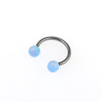 Externally Threaded Opal Titanium Horseshoe Ring