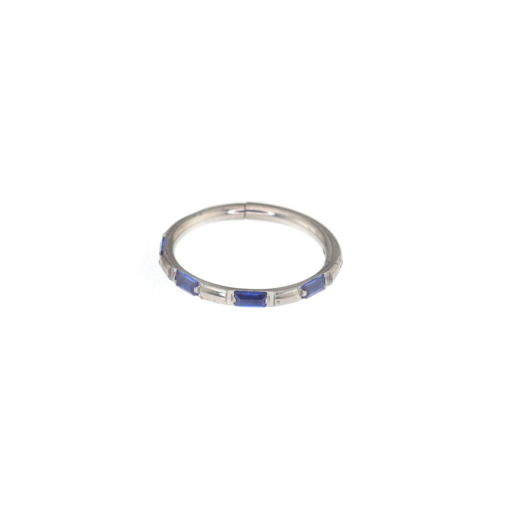 Side Set Baguette CZ Titanium Segment Ring