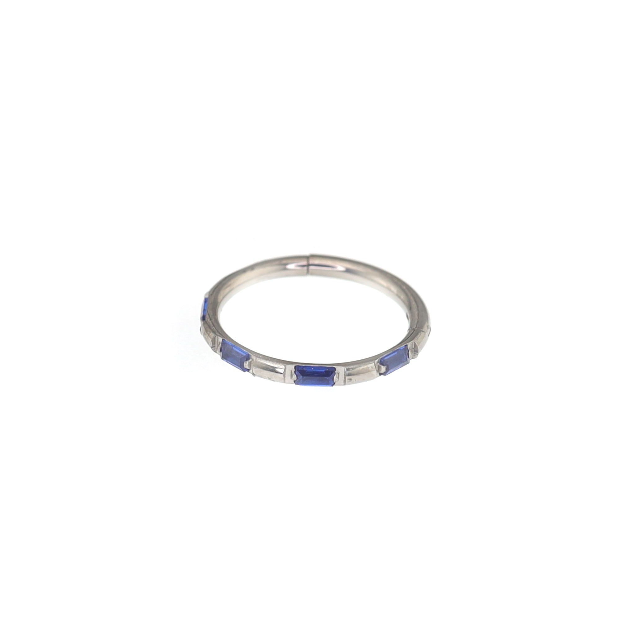 Side Set Baguette CZ Titanium Segment Ring