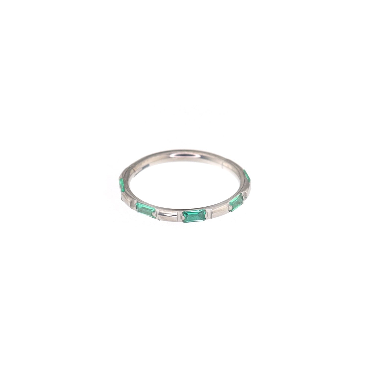 Side Set Baguette CZ Titanium Segment Ring