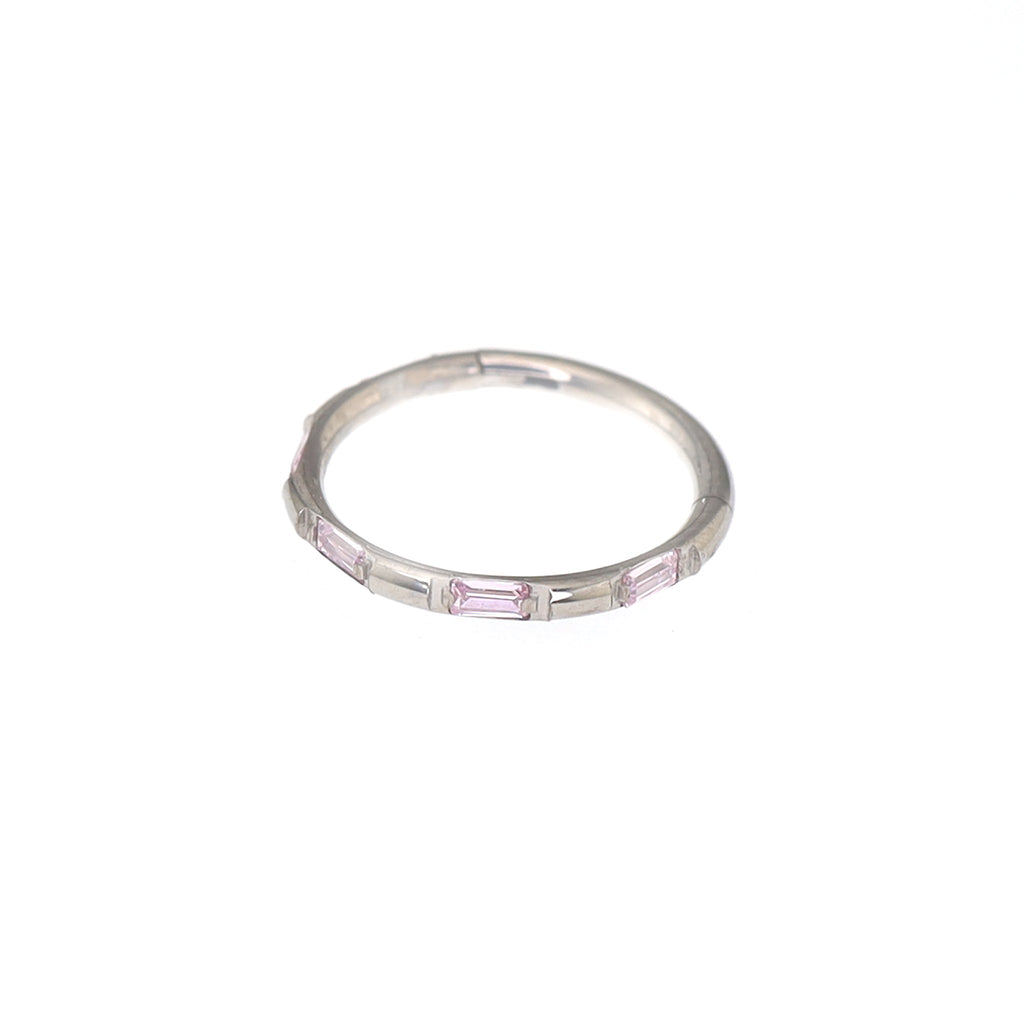 Side Set Baguette CZ Titanium Segment Ring