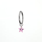 Star Rainbow CZ Pendant Titanium Segment Hoop