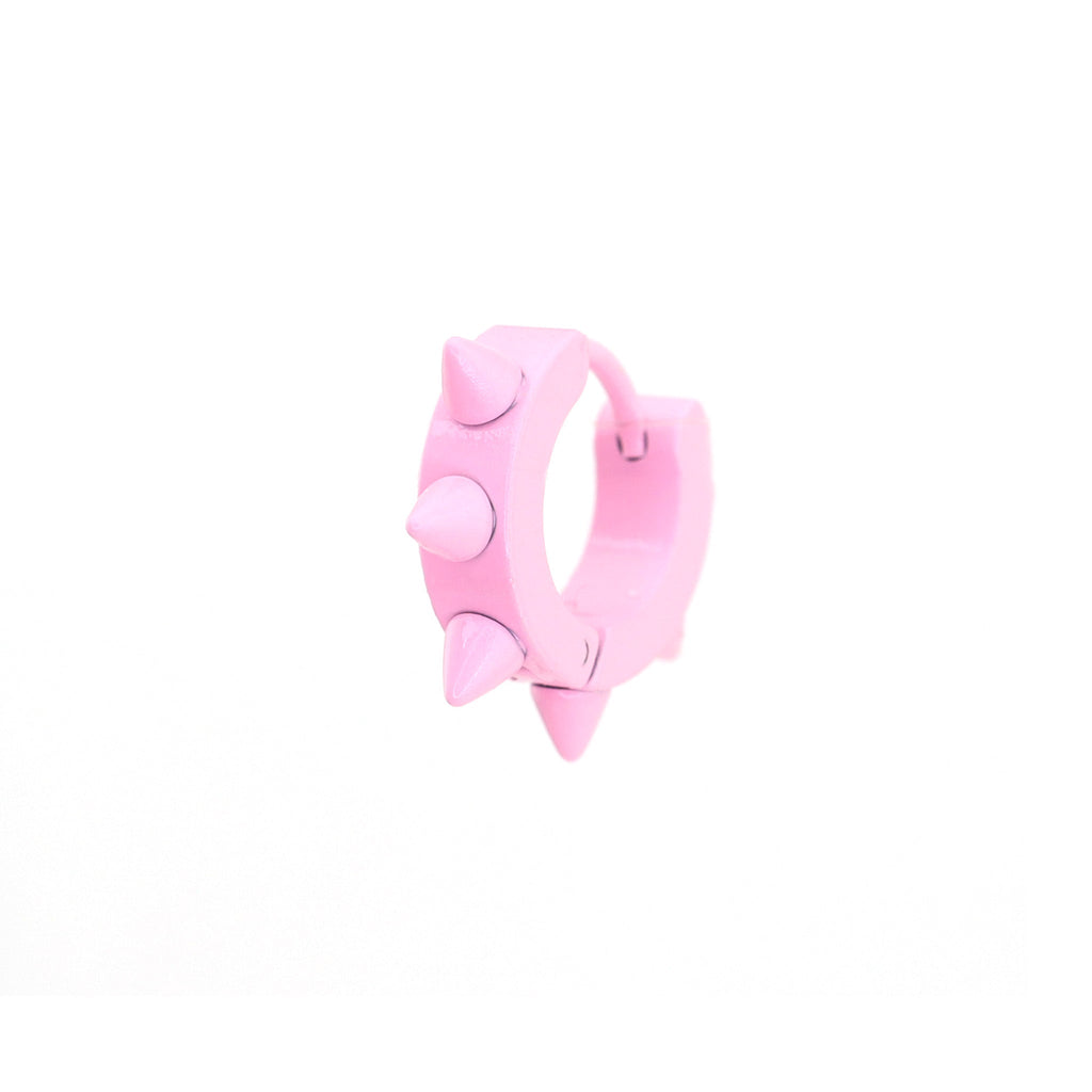 Pink Enamel Six-Spike tainless steel Earrings