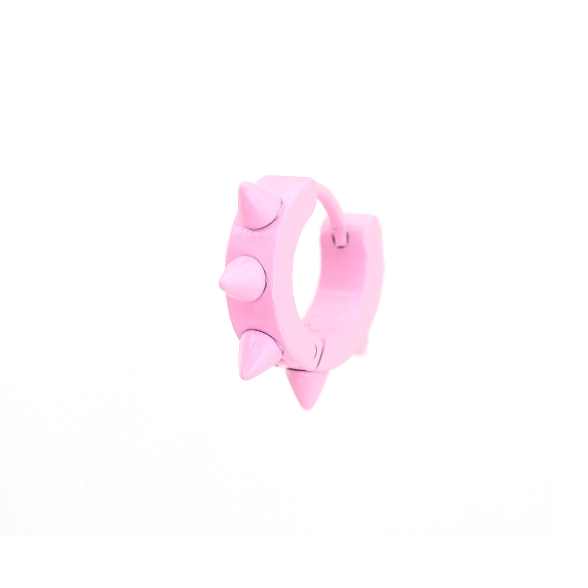 Pink Enamel Six-Spike tainless steel Earrings