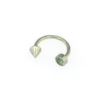 Round CZ spike Titanium Horseshoe Ring