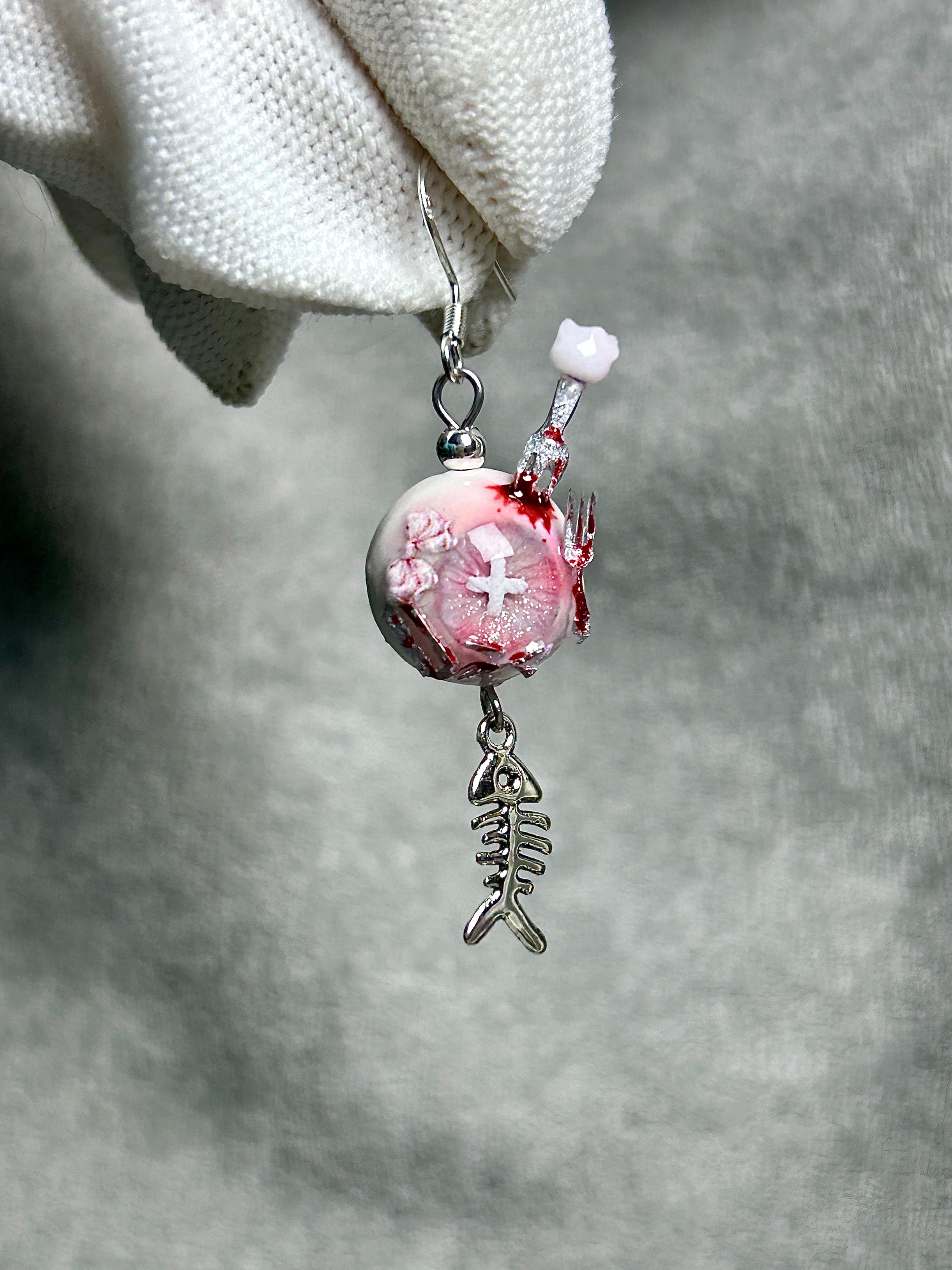 Cthulhu Eye - Devourer’s Bite: Eat-Me Earrings - Cthulhu Eye - Devourer’s Bite: Eat-Me Earrings - Fork Bite by CRUXJEWELRY