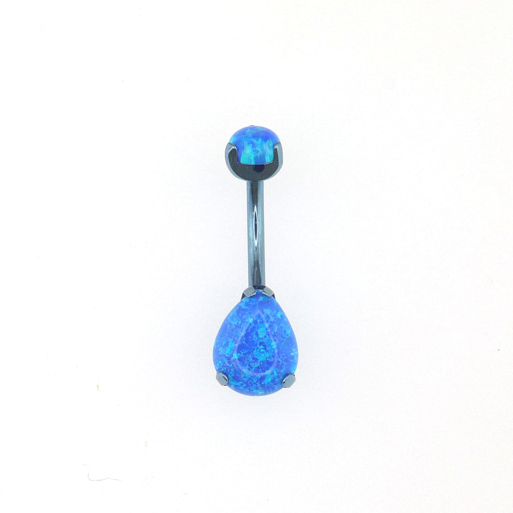 Teardrop Opal Titanium Belly Ring