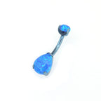 Teardrop Opal Titanium Belly Ring