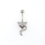 Fox CZ S925 Sterling Silver Belly Ring