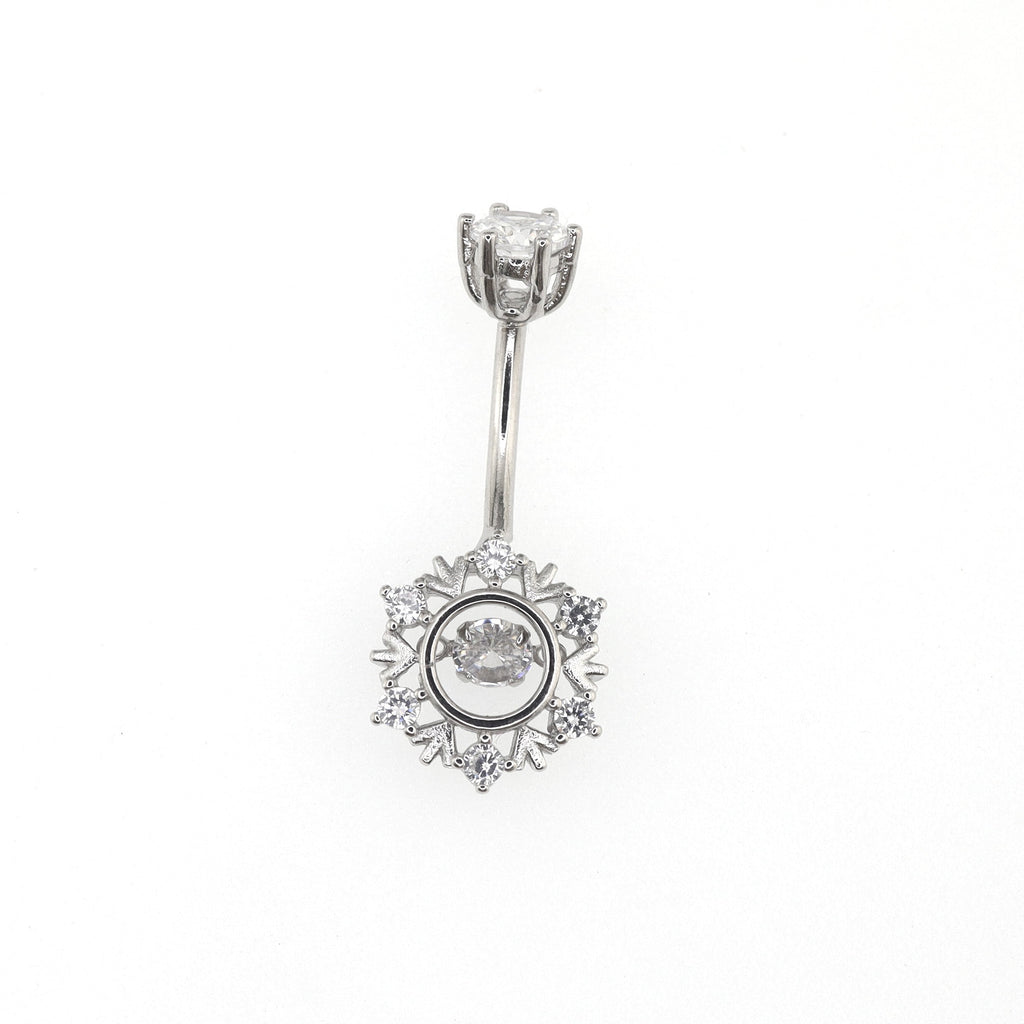 Snowflake CZ S925 Sterling Silver Belly Ring