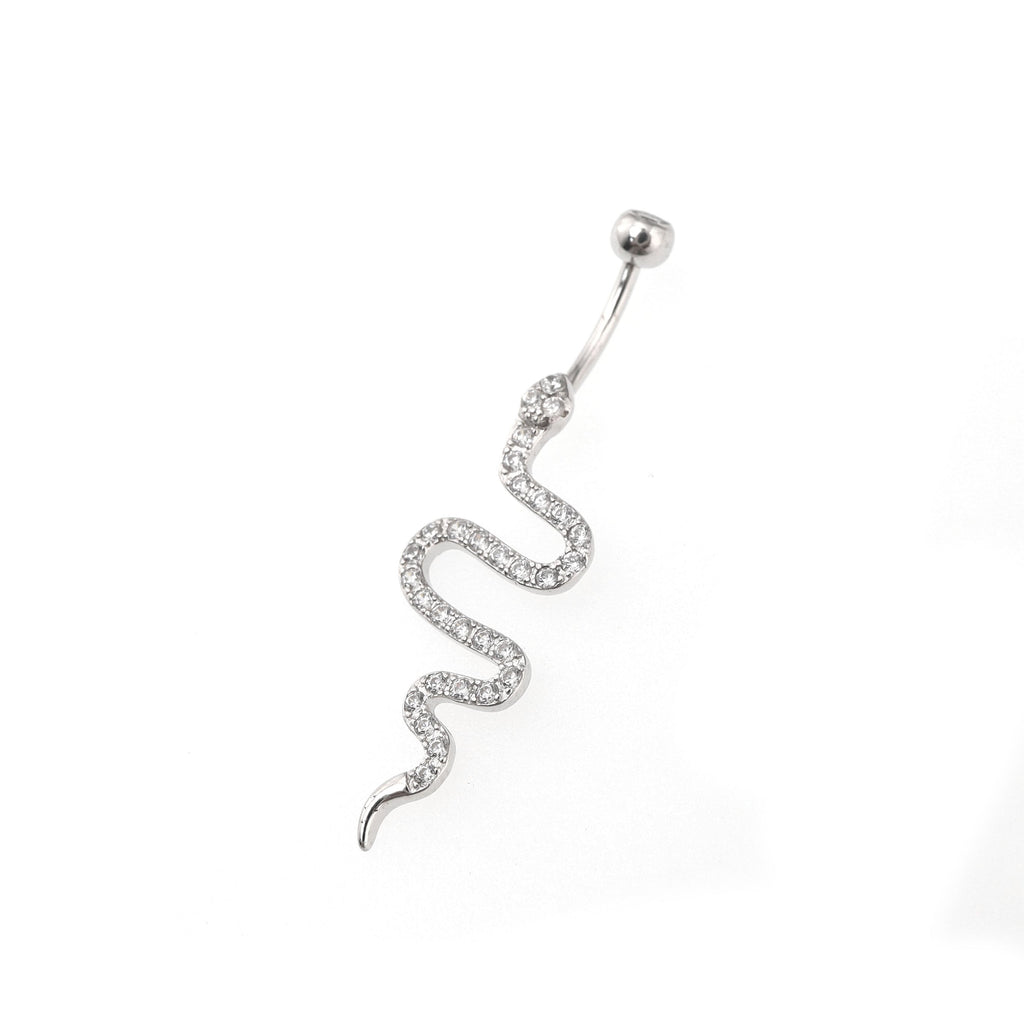 Serpent CZ S925 Sterling Silver Belly Ring