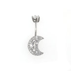 Moon CZ S925 Sterling Silver Belly Ring
