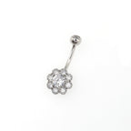 CZ Snowflake S925 Sterling Silver Belly Ring