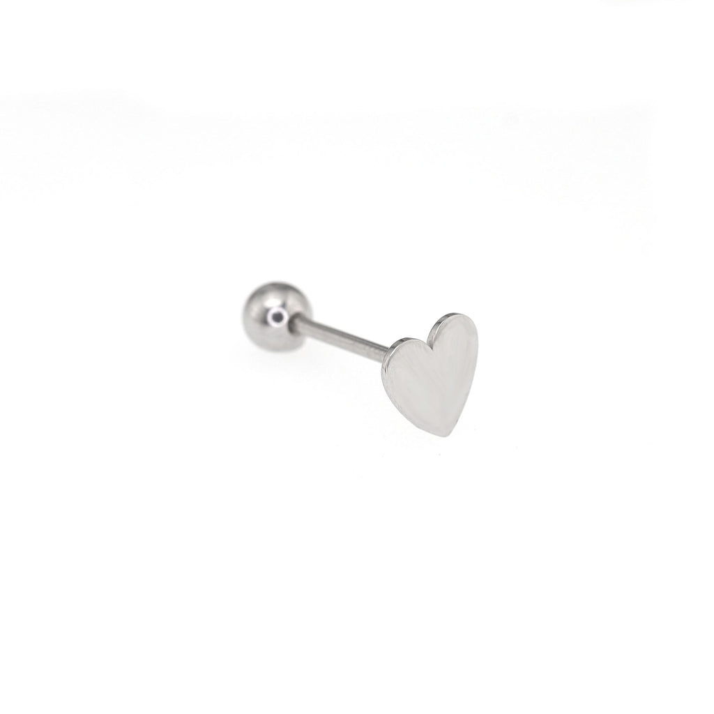 Flat Heart stainless steel Tongue Ring