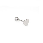 Flat Heart stainless steel Tongue Ring
