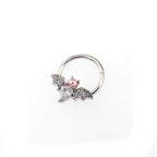 Pearl Bat stainless steel Clicker Ring