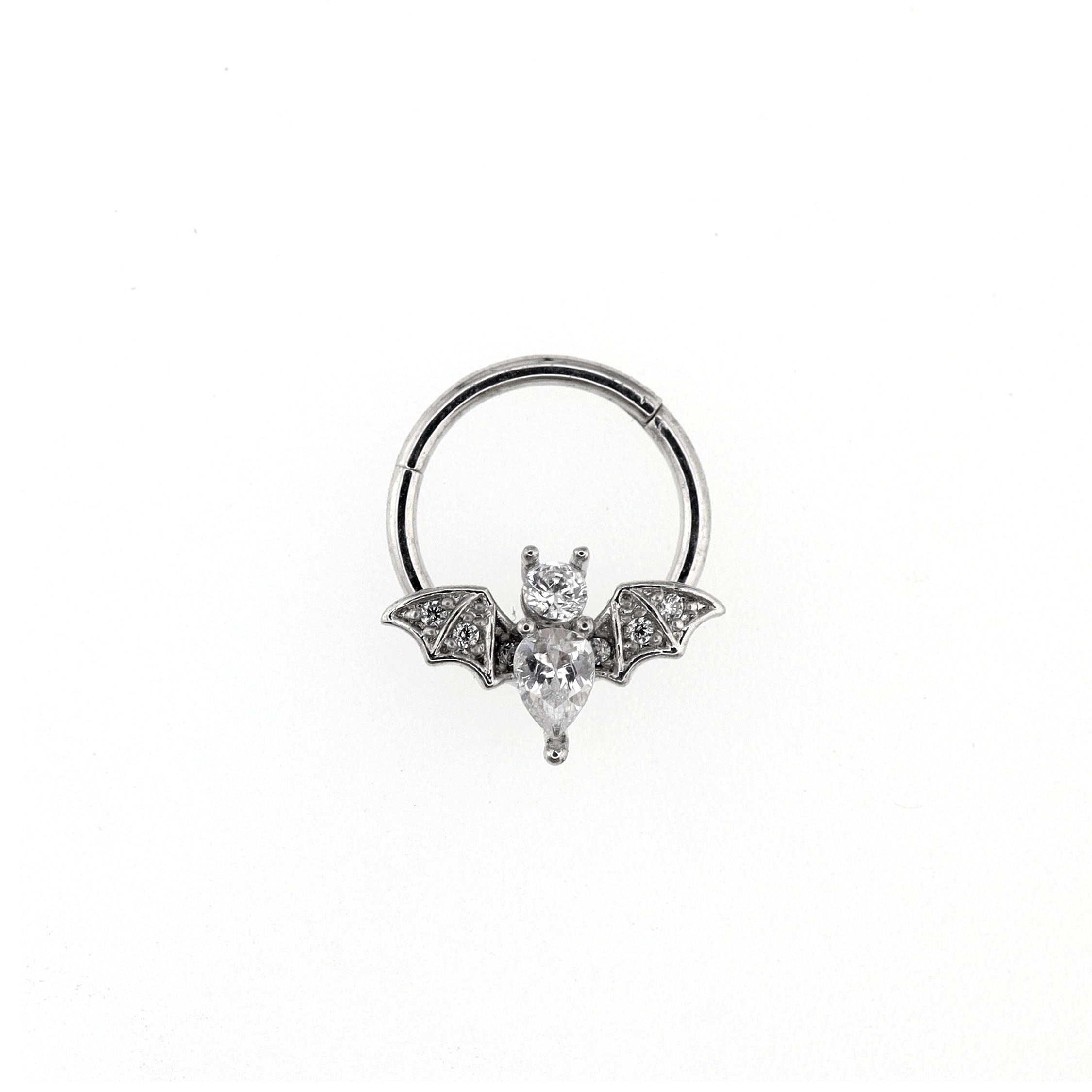 Bat CZ Stainless Steel Clicker Nose Ring