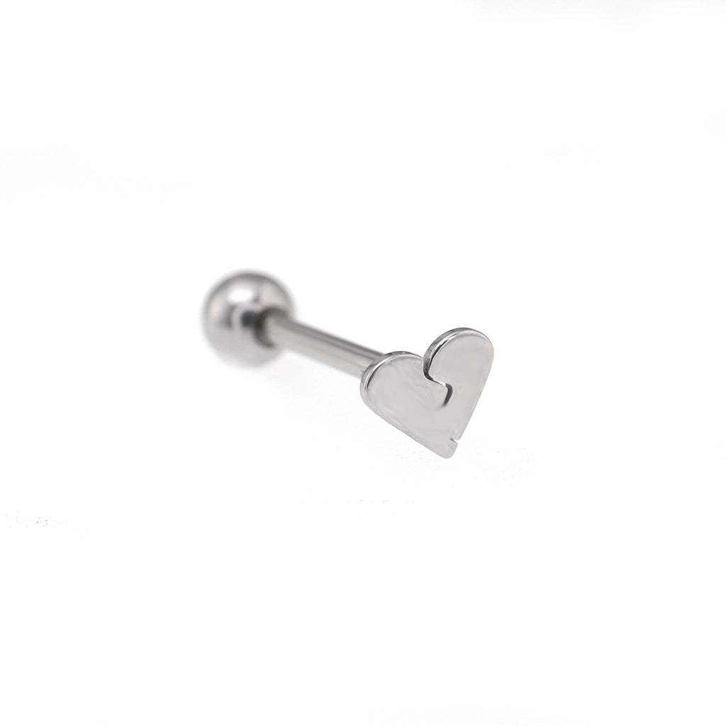 Broken Heart Stainless Steel Tongue Stud