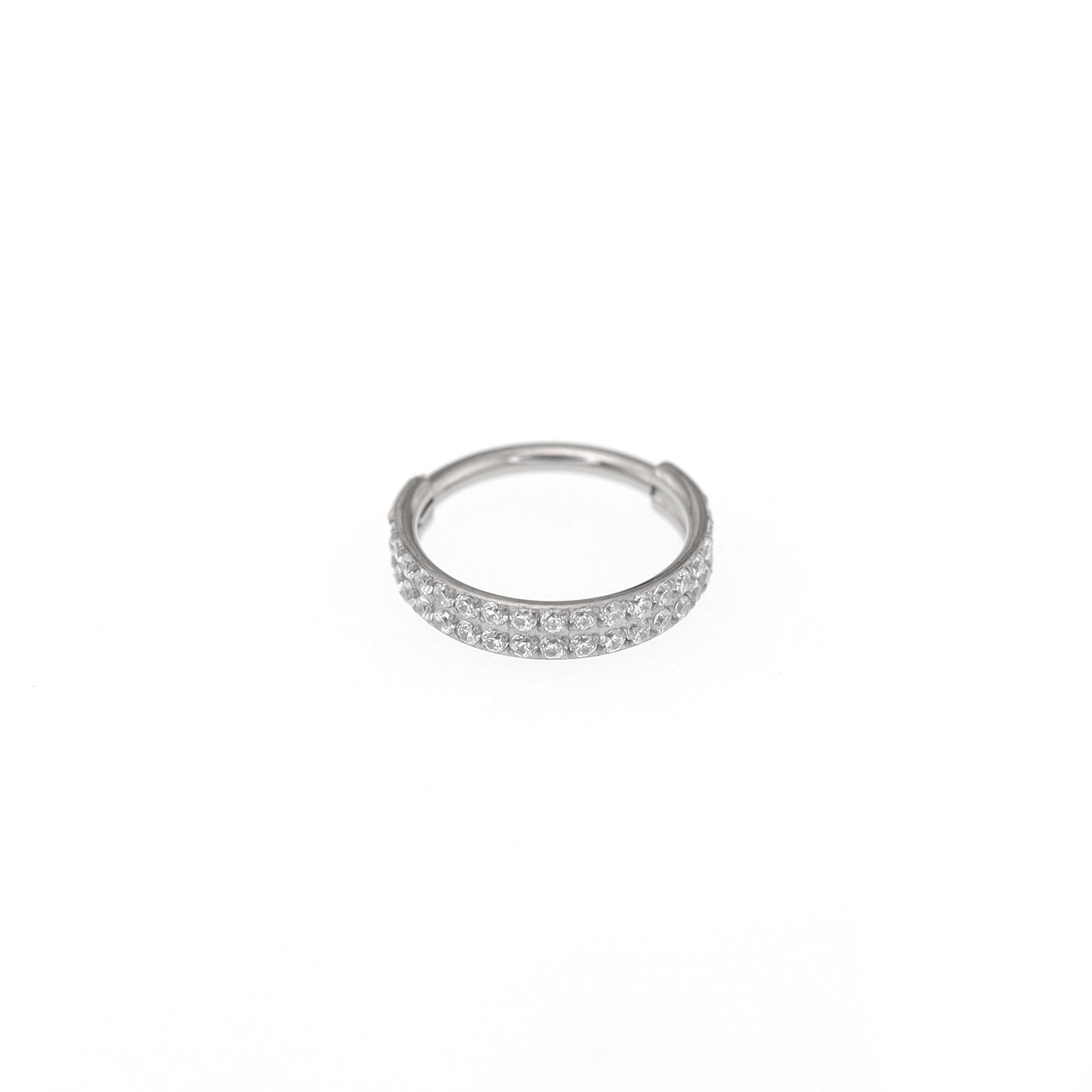 16G Double Layer CZ Titanium Segment Hoop