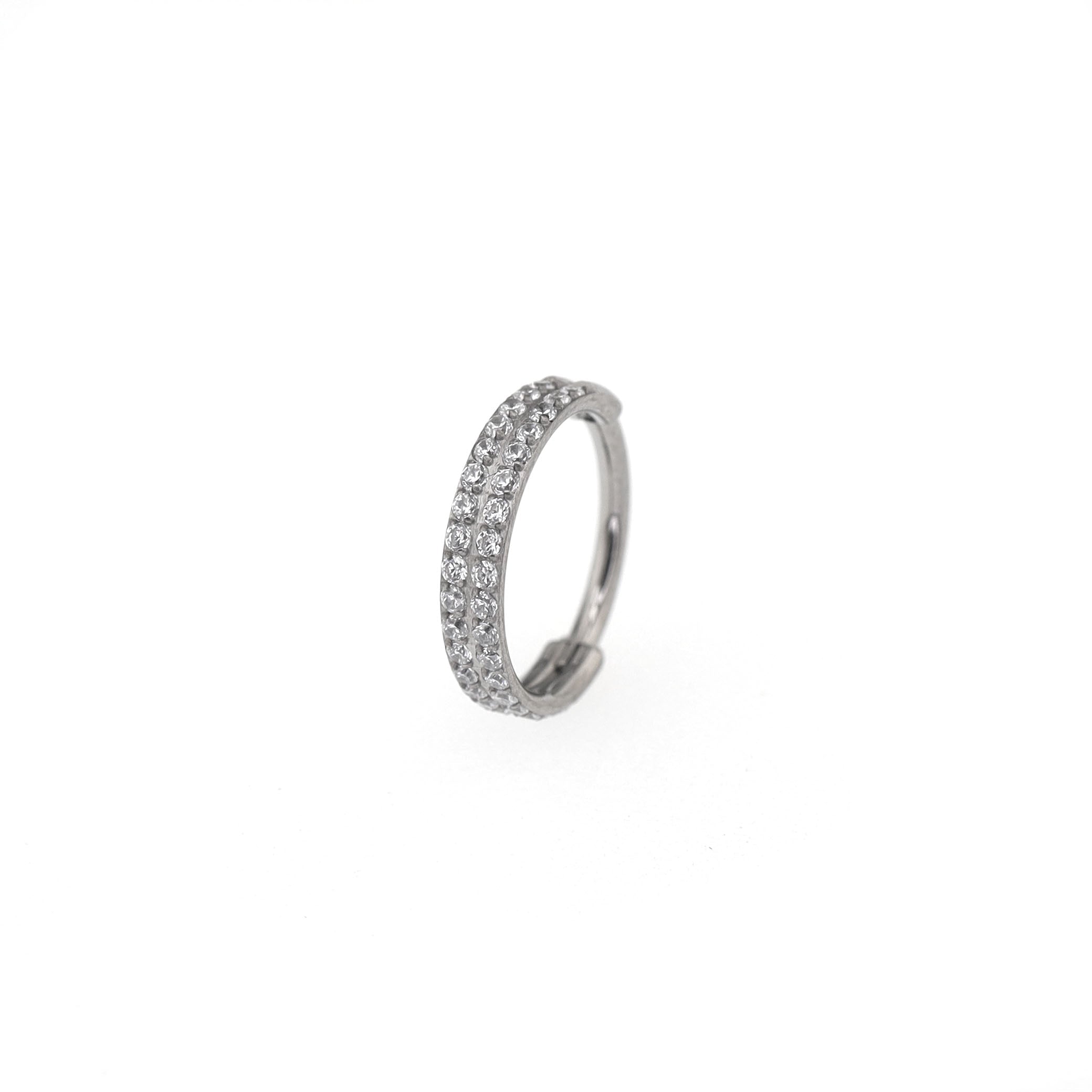 16G Double Layer CZ Titanium Segment Hoop