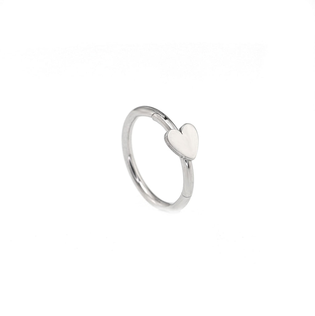 Heart Sterling Silver stainless steel Segment Hoop
